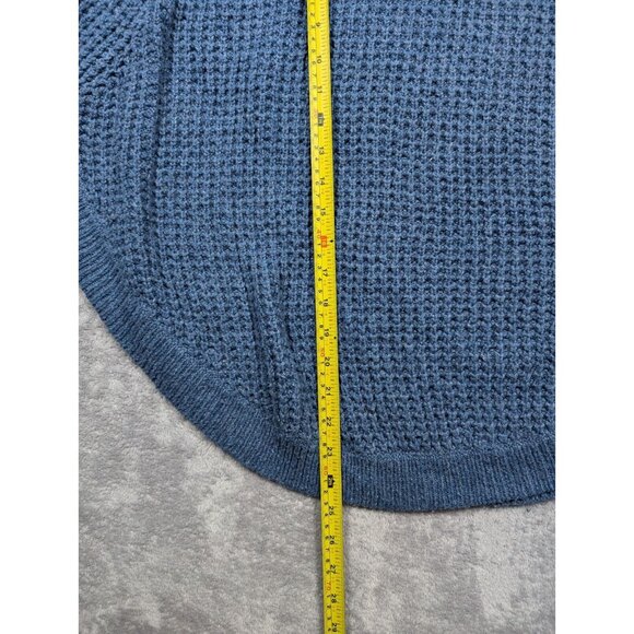 Lauren Ralph Lauren Sweater Womens Size Medium Blue Poncho Waffle Knit Pullover - Picture 8 of 12